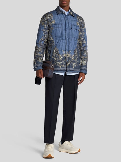 QUILTED OVERSHIRT WITH PLACED PRINT