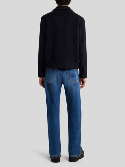 WOOL JACQUARD BLOUSON JACKET