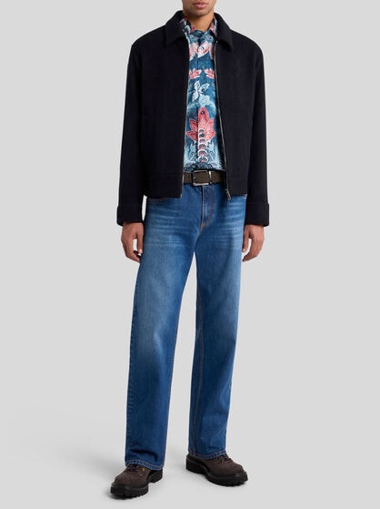 WOOL JACQUARD BLOUSON JACKET