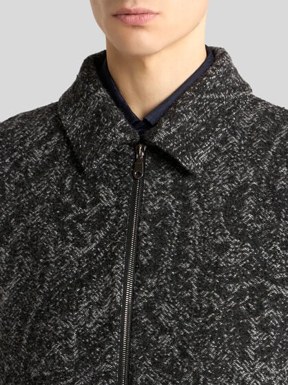 WOOL-BLEND JACQUARD BOMBER JACKET