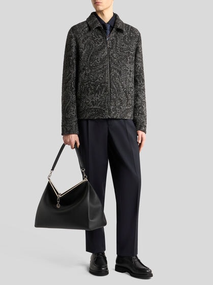 WOOL-BLEND JACQUARD BOMBER JACKET