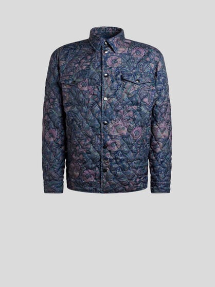 QUILTED OVERSHIRT WITH FLORAL PAISLEY MOTIF