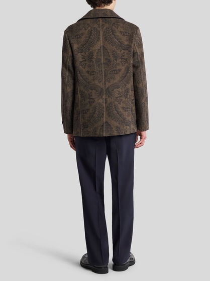 DOUBLE-BREASTED WOOL AND CASHMERE PEA COAT