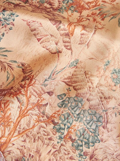 SILK ROBE WITH PLACED PRINT
