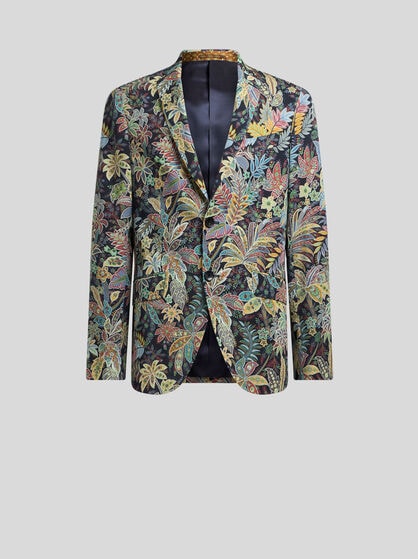 PRINTED WOOL GABARDINE JACKET