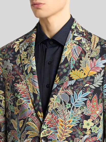 PRINTED WOOL GABARDINE JACKET