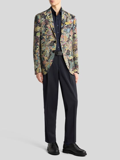 PRINTED WOOL GABARDINE JACKET