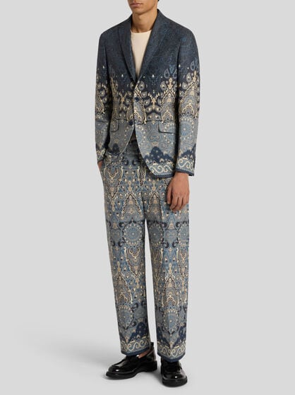LINEN- AND COTTON-BLEND BLAZER