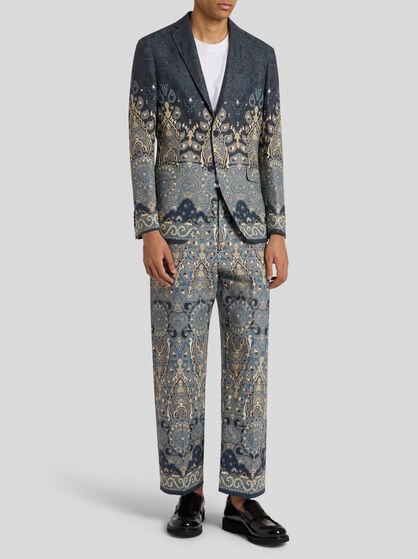 LINEN- AND COTTON-BLEND BLAZER
