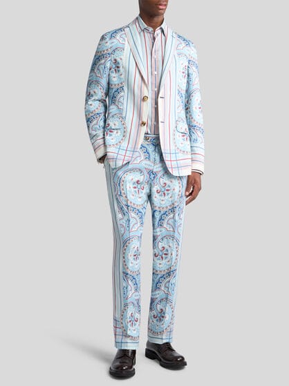 PAISLEY BLAZER WITH STRIPES