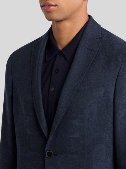 WOOL BLAZER WITH PRINT