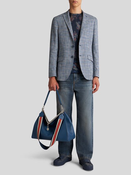 KAROBLAZER AUS LEINEN-BAUMWOLL-GEMISCH