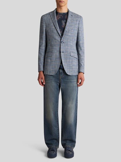 KAROBLAZER AUS LEINEN-BAUMWOLL-GEMISCH