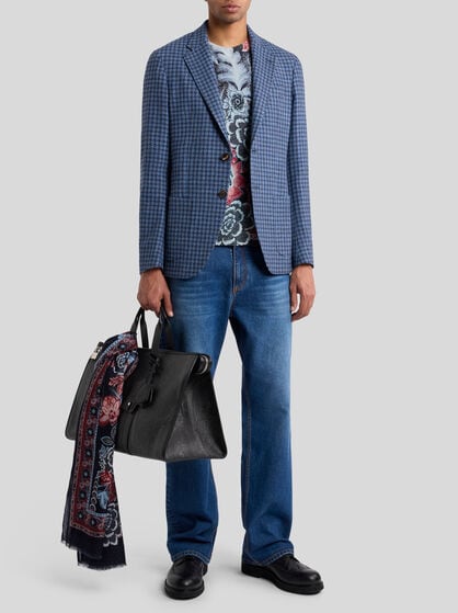 WOOL-BLEND HOUNDSTOOTH JACKET