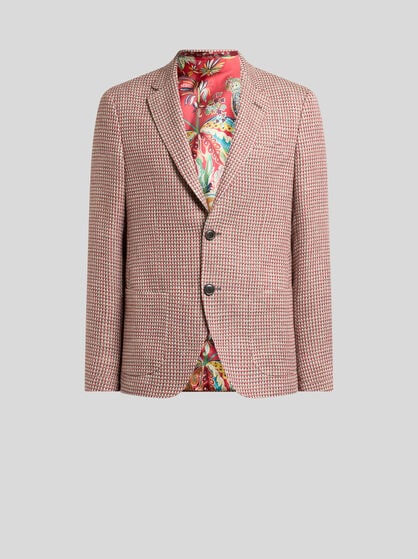 EINREIHIGE JACKE AUS TWEED AUS EINER BAUMWOLLMISCHUNG