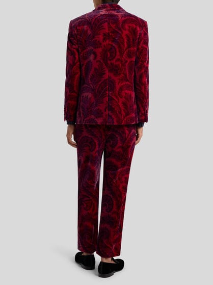 VELVET BLAZER WITH PRINT