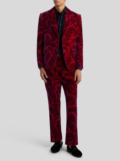 VELVET BLAZER WITH PRINT