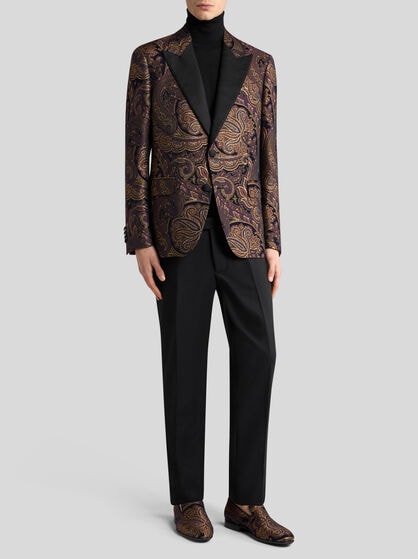 PAISLEY JACQUARD BROCADE BLAZER