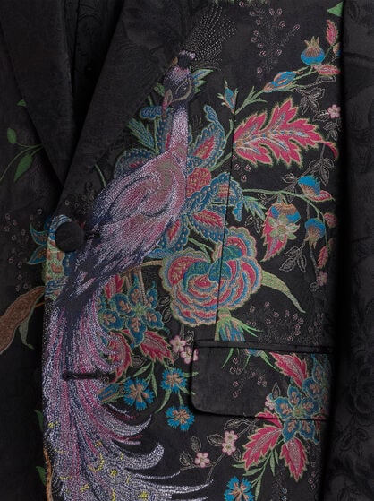 SINGLE-BREASTED FIL COUPÉ BLAZER WITH PEACOCK