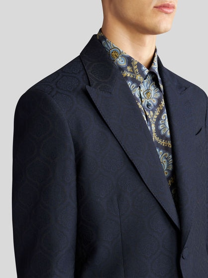 WOOL AND COTTON JACQUARD JACKET