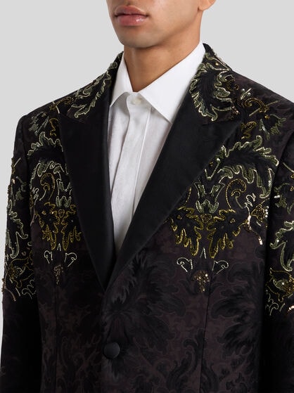 SINGLE-BREASTED BLAZER WITH FLORAL EMBROIDERY