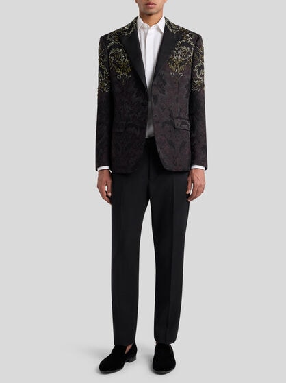 SINGLE-BREASTED BLAZER WITH FLORAL EMBROIDERY