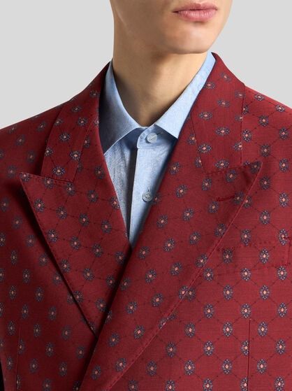 DOUBLE-BREASTED ARCHIVE TIE JACQUARD BLAZER