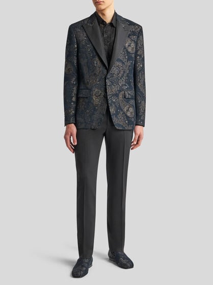 JACQUARD BLAZER WITH EMBROIDERY