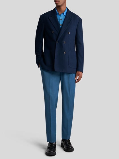 DOUBLE-BREASTED COTTON BLAZER