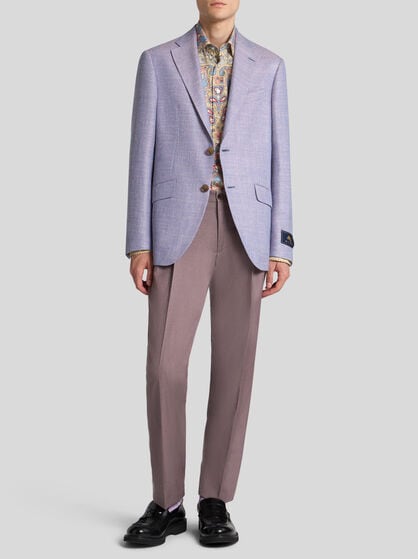 WOOL-BLEND HERRINGBONE BLAZER