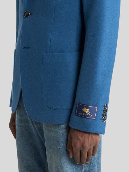 SINGLE-BREASTED WOOL AND CASHMERE BLAZER