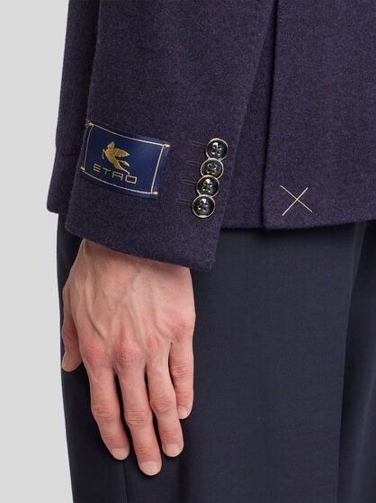 SINGLE-BREASTED WOOL AND CASHMERE BLAZER