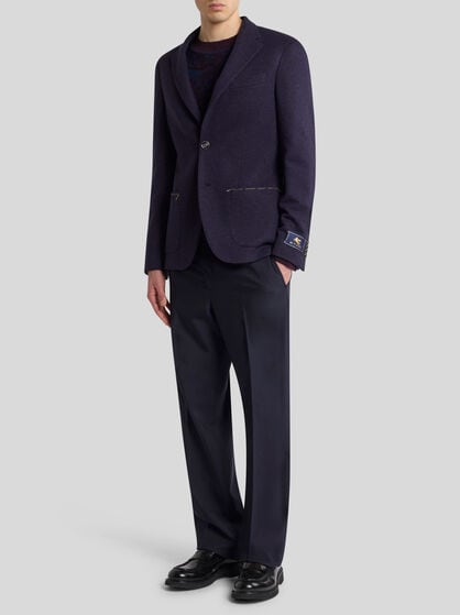 SINGLE-BREASTED WOOL AND CASHMERE BLAZER