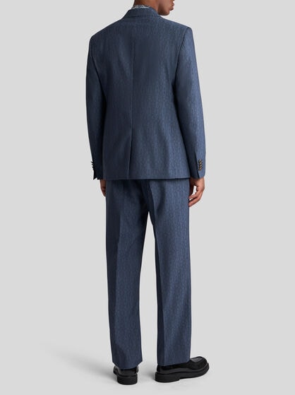 DUAL-MATERIAL DOUBLE-BREASTED BLAZER