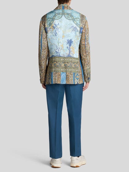 PARTIALLY-LINED BLAZER WITH THREE PATCH POCKETS