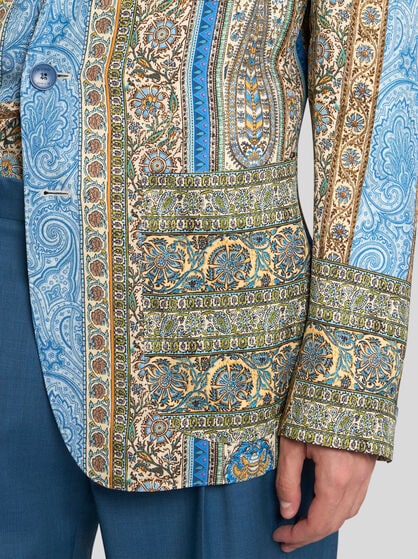 PARTIALLY-LINED BLAZER WITH THREE PATCH POCKETS