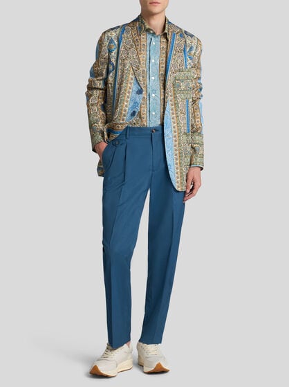 PARTIALLY-LINED BLAZER WITH THREE PATCH POCKETS