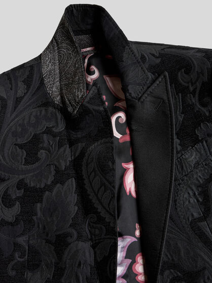 FLORAL LEAFY BLAZER WITH LINING
