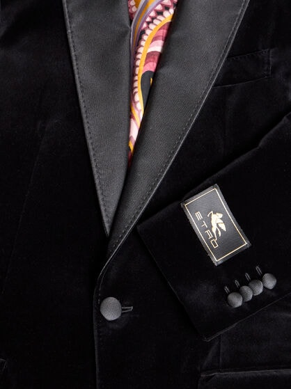 SINGLE-BREASTED BLAZER WITH CONTRASTING LINING