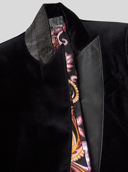 SINGLE-BREASTED BLAZER WITH CONTRASTING LINING