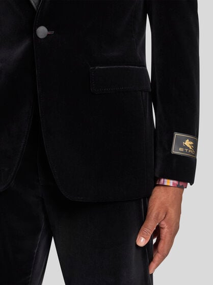 SINGLE-BREASTED BLAZER WITH CONTRASTING LINING