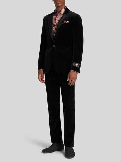 SINGLE-BREASTED BLAZER WITH CONTRASTING LINING