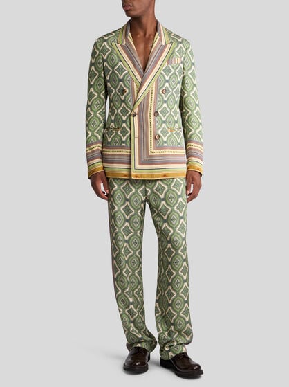 DOUBLE-BREASTED BLAZER WITH STRIPES AND MEDALLIONS