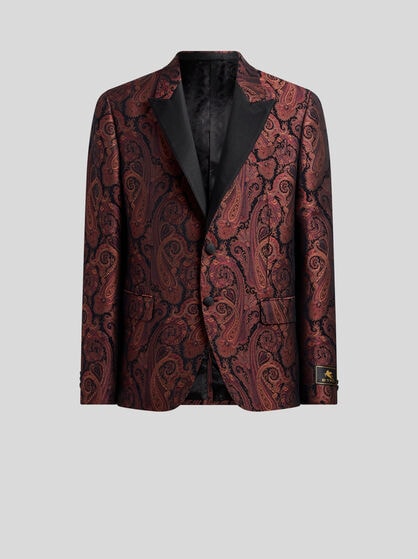 CHENILLE JACQUARD SINGLE-BREASTED JACKET WITH PAISLEY MOTIF