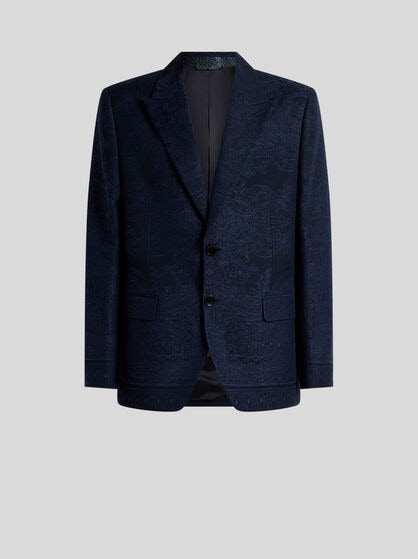 CHAQUETA JACQUARD DE MEZCLA DE ALGOD&Oacute;N CON MOTIVO POSICIONAL PAISLEY FLORAL