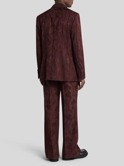 SINGLE-BREASTED WOOL-BLEND JACKET WITH PLEATING