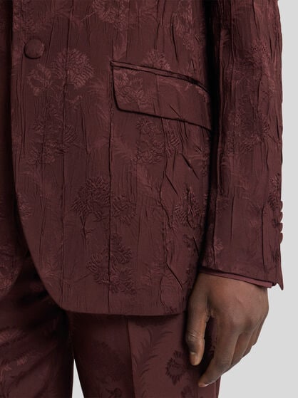 SINGLE-BREASTED WOOL-BLEND JACKET WITH PLEATING
