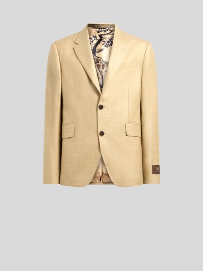 CHAQUETA DE BOTONADURA SENCILLA DE MEZCLA DE LANA