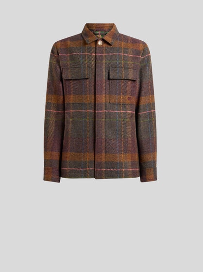 SHACKET IN CASHMERE AND WOOL MADRAS