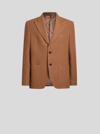 SINGLE-BREASTED KNIT CASHMERE AND WOOL JACKET
